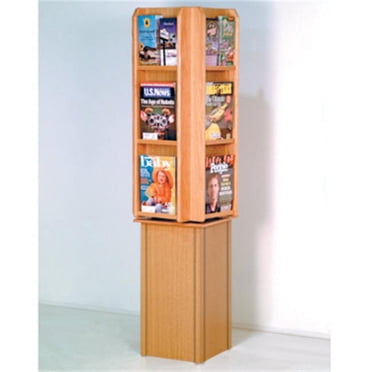 Wooden Mallet Cascade 40 Magazine Spinning Rack in Mahogany - Walmart.com