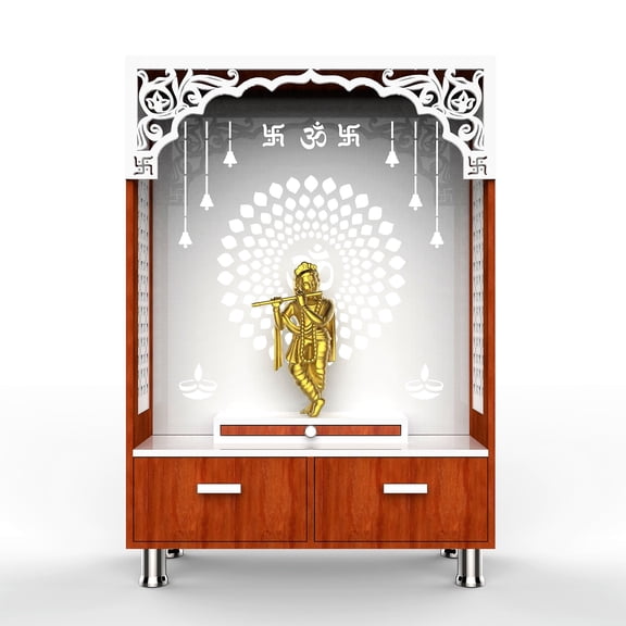 Wooden Mandir For Home And Office With LED Lights /Designer Temple/ Wooden Mandir / Home Temple / Table Top Home Mandir Large