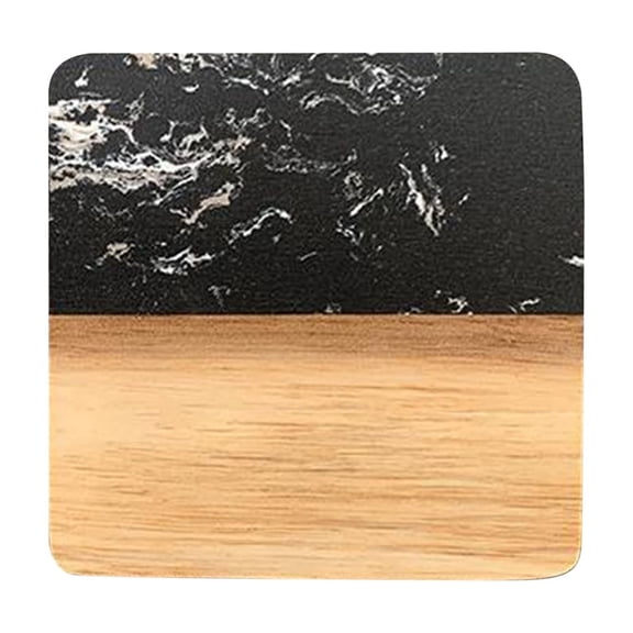 Wooden Marble Mosaic Placemats, Natural Wood Panel Table Mat for Dining and Kitchen, Heat Resistant Non Slip(A)