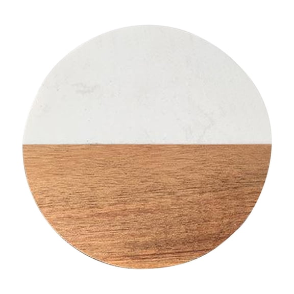 Wooden Marble Mosaic Placemats, Natural Wood Panel Table Mat for Dining and Kitchen, Heat Resistant Non Slip(D)