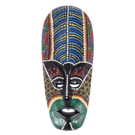 Wooden Mask Wall Hanging Solid Wood Carving Painted Wall Decor Bar Home Decorations African Totem Mask Crafts A