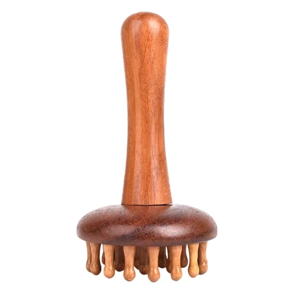 Wooden Massage Brush Body Tool Handheld with Ergonomic Handle for Scalp Abdominal Belly Arms and Legs Massage