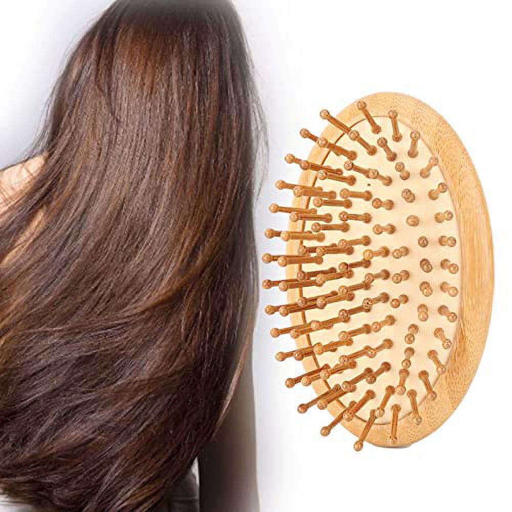 Wooden Massage Brush Scalp Massage Comb, Bamboo Hair Brush Improves