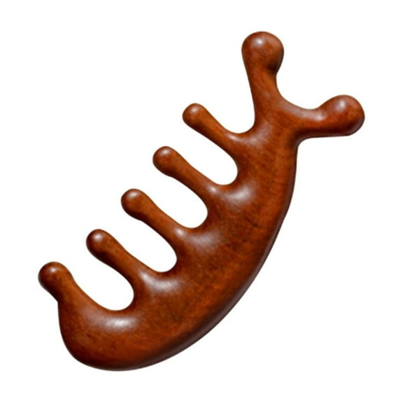 Wooden Massage Comb With 7 Smooth Teeth, Scalp Scraper & Acupressure Tool For Head Neck Shoulder, Relieve Stress Improve Circulation, Gift For Men Women