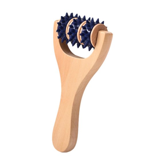 Wooden Massage Roller Body Massager Muscle Tool with Smooth Rolling Wheels for Full Body Shoulders Neck Back Relief
