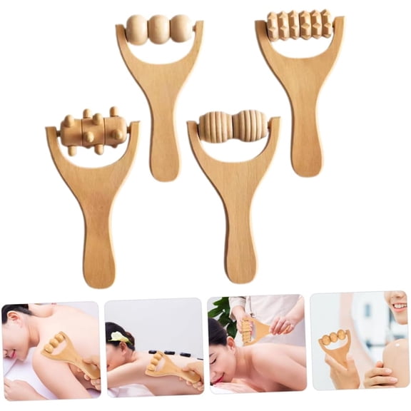 Wooden Massage Roller,Muscle Massager Roller,Manual Massage Tools,Portable Back Massage Roller,Hand Roller Massager Stick,Wood Therapy Massages Roller for Full Body,Wood Therapy Tool for Relax