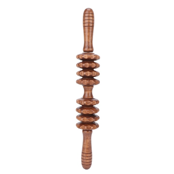 Wooden Massage Roller Stick Manual Body Muscle Relaxer Tool for Deep Tissue Relieving Back Shoulder Neck Arm Leg Pain, Portable Acupoint Therapy Trigger Point Stick (15.7 Inches / 40 Cm)