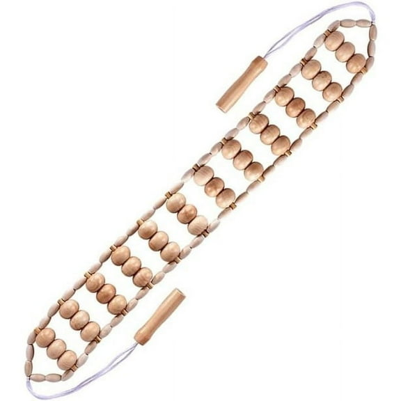 Wooden Massage Roller Tool,Reusable Manual Massage Strap for Back,Durable Muscle Recovery Tool for Body Shaping,Muscle Pain Relief