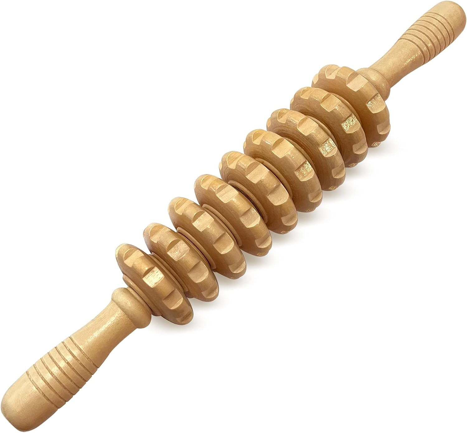 Wooden Massage Stick Roller for Fascia, Cellulite, Muscle & Abdomen