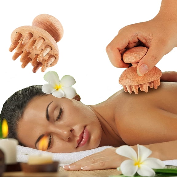 Wooden Massager Roller Lymphatic Drainage Tool Mushroom Wood Therapy Tool for Women and Men, Headache Relieve, Muscle Relief, Anti Cellulite, Lymphatic Drainage, 1Pcs