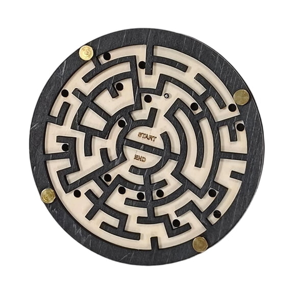 Wooden Maze Game Handheld Logic Puzzle Durable Wooden Material Improves Coordination for Teens and Adults