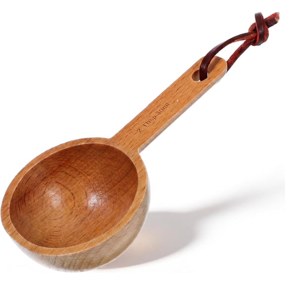 Wooden Measuring Cups 2 Tablespoon Scoop 30ml 2 Tbsp Retro Coffee Spoons