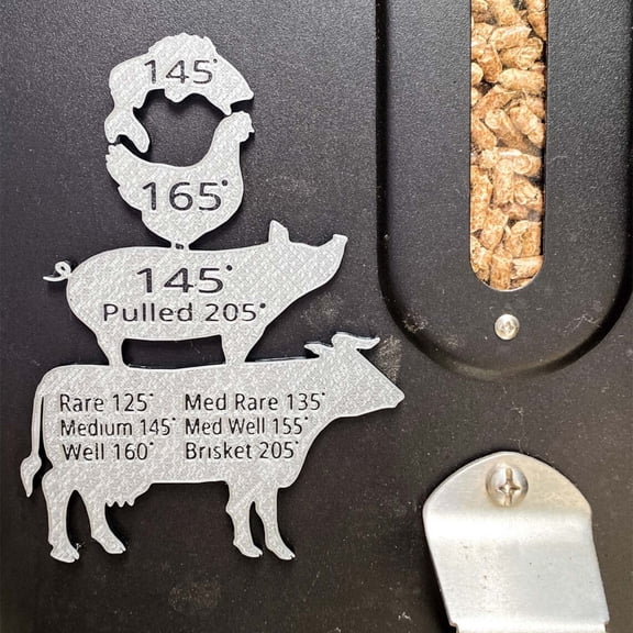 Wooden Meat Temperature Guide Magnet with Chicken Beef Pork Fish Cooking Internal Temperature Chart for Grill Fridge Stacked Engraved Kitchen Gadget