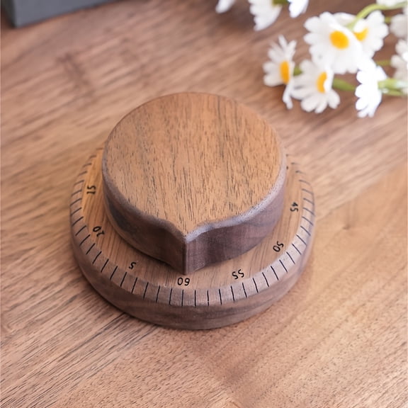 Wooden Mechanical Kitchen Cooking Timer Loud Alarm Battery-Free 100% Mechanical Desktop Chef Timer