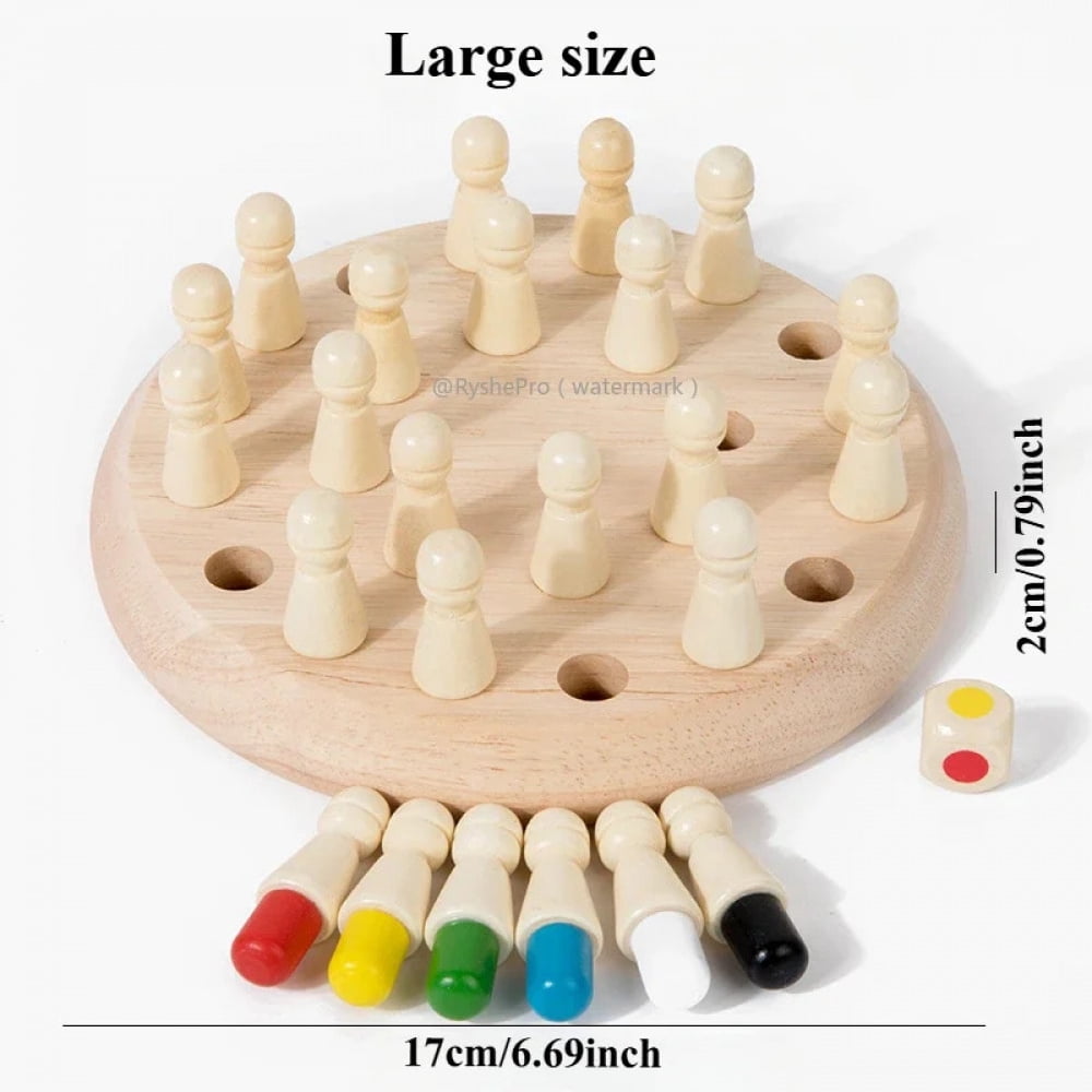 Memory Matching Game Wooden Memory Chess Matching Game - Family Board ...
