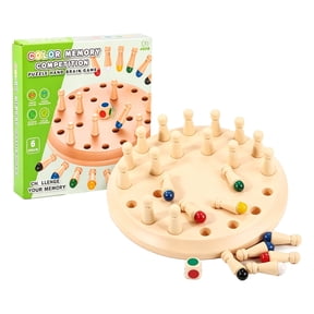 Wooden Memory Match Chess Game Chess Set for Kids Color Matching Board Game with Dice for Early Education Brain Training Ideal for Children Ages 3-10 Family Party Classroom Learning