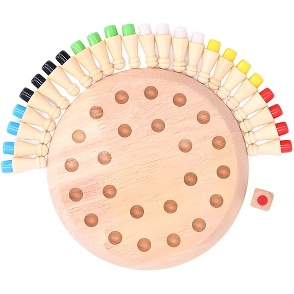 Wooden Memory Match Game, Game Puzzle Toy with Smooth Burr Free Rubberwood Pieces for Brain Training and Elderly Memory Care