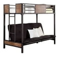 thumbnail image 1 of Wooden & Metal Twin Futon Base Bunk Bed, Black, 1 of 2