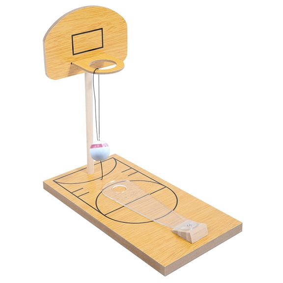Wooden Mini Desktop Bowling And Basketball Toy Indoor Decompression Game With Portable Size Approximately 9X9X5 Inches For Kids Hand Eye Coordination Training