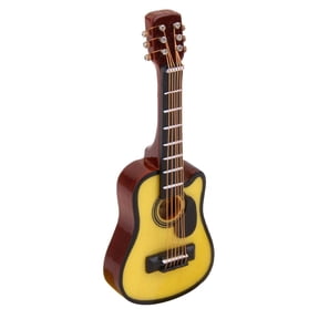 Wooden Miniature Acoustic Guitar Musical Instrument Model Toy /12 Dollhouse Living Room