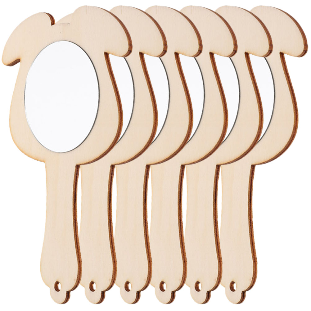 Wooden Mirror 12 Pcs Adorable Kids Toy Handcrafted Mirrors Toys