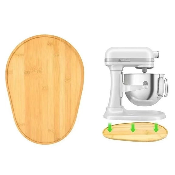 Wooden Mixer Moving Tray & Slider, Shock-Absorbing Protective Stand Mixer Mat, Stain-Resistant Base for Home Baking, Dough Mixing & Cream Whipping(RL 1 PC)