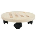 Wooden Mobile Flower Tray with 6 Wheels 360 Degree Rotating Rolling