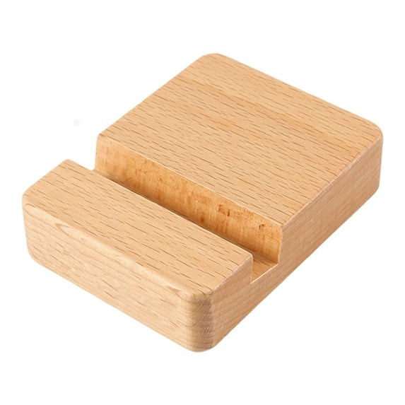 Wooden Mobile Phone Holder Universal Wood Cell Phone Stand Modern Handmade Smartphone Bracket Compact Size For Video Chatting Watching Videos