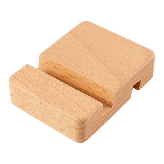 Wooden Mobile Phone Holder Universal Wood Cell Phone Stand Modern Handmade Smartphone Bracket Compact Size For Video Chatting Watching Videos