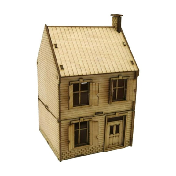 Wooden Model Kits 1:72 Scale Architecture Building Model Kits Layout Scenery 3D Puzzles DIY Assembly Kits for Layout Scene Diorama Decor