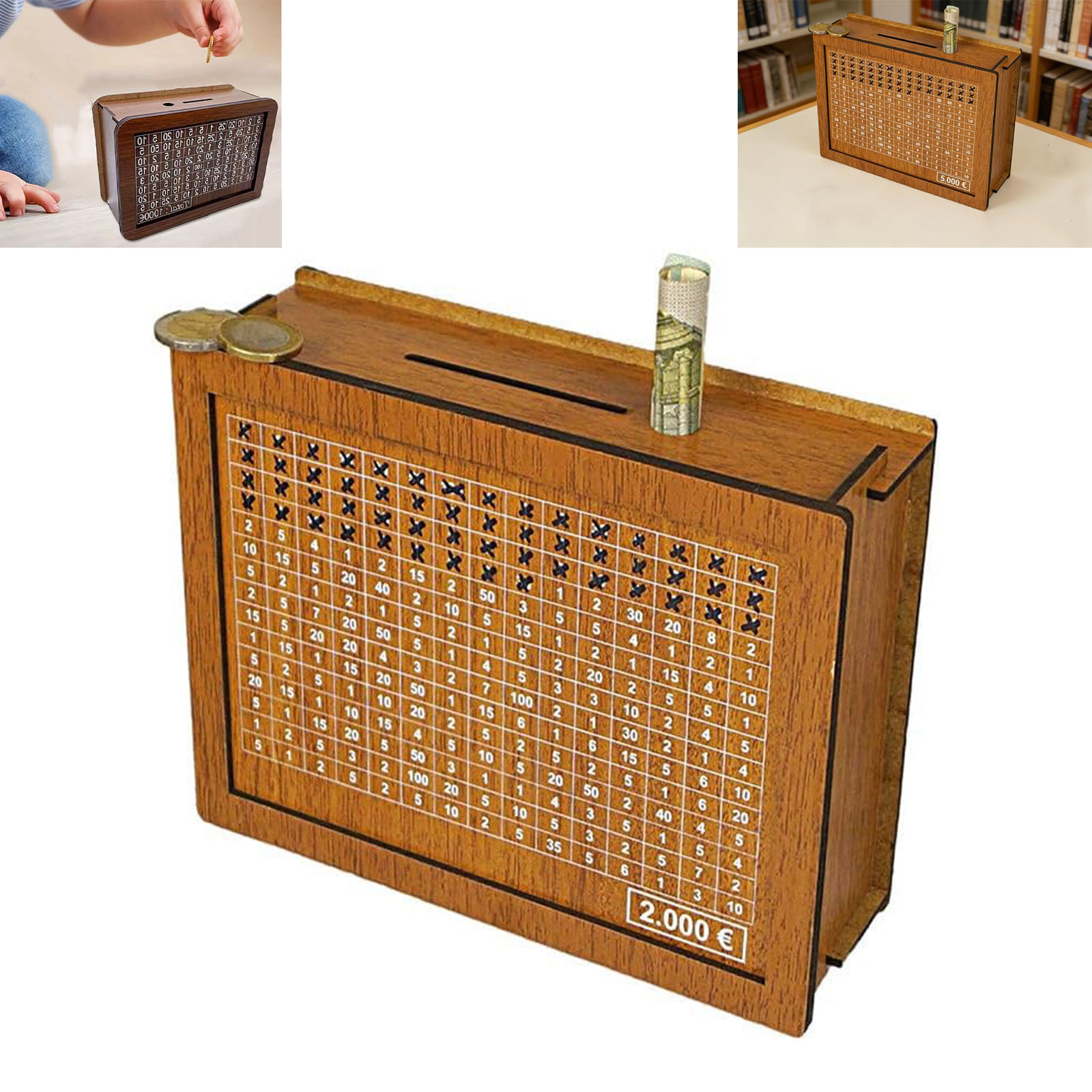 Wooden Money Box, 2026 New Retro Money Box, Coin Counter & Goal Tracker ...