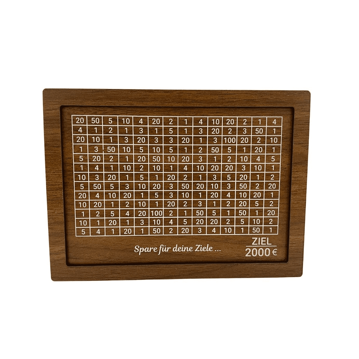 Wooden Money Box, Bank, Money Box (Ready Assembled) with 2000 Euro