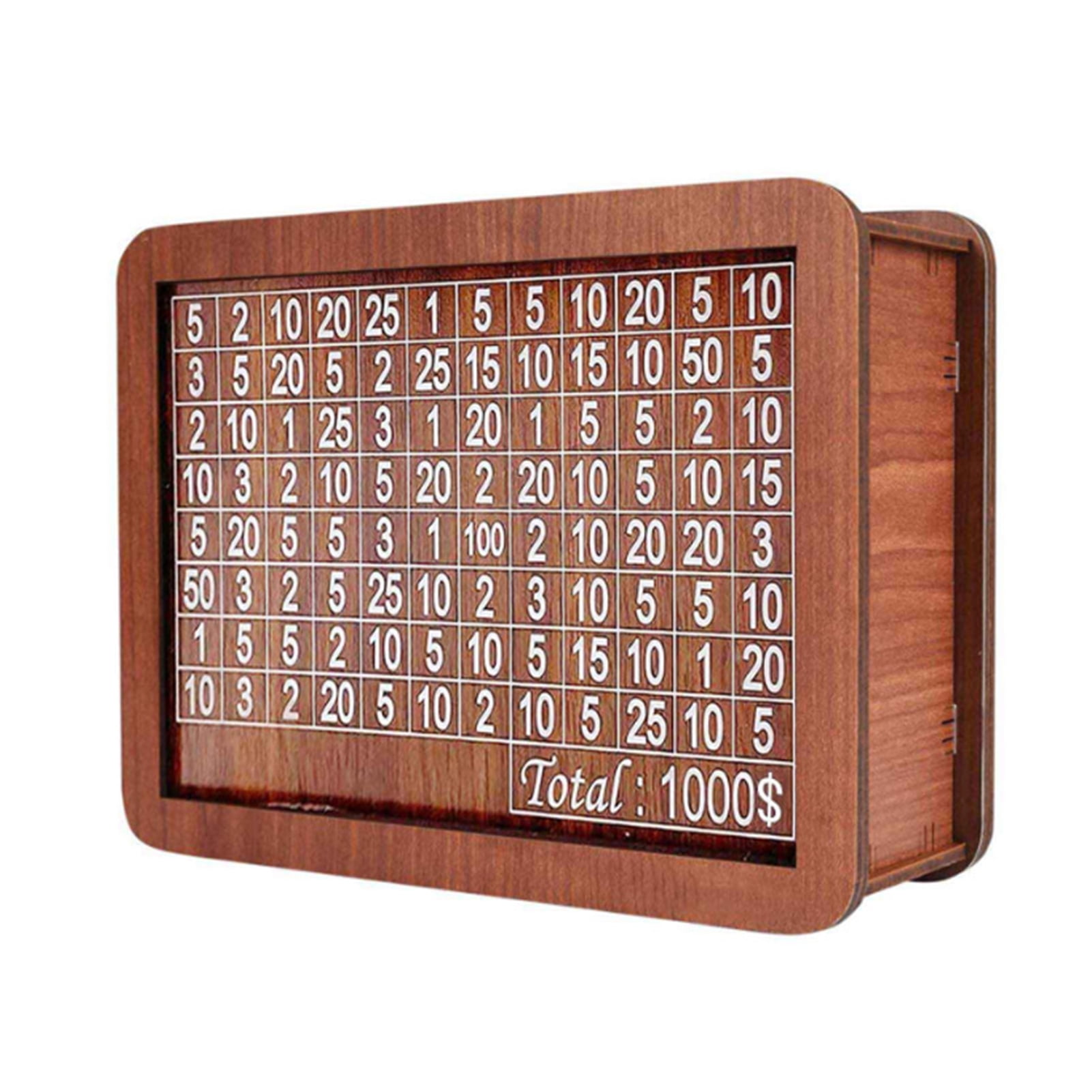 Wooden Money Box with Counter Marker Pen Vintage Hollow Moon Castle ...