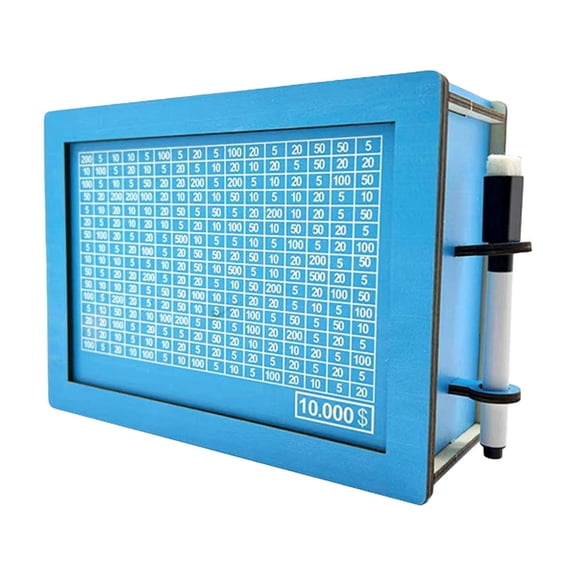 Wooden Money Box, Money Box with Counter, Coin Counter Piggy Bank Money Box with Money Target and Numbers, for Adults, Great Gift for Home or Office, Diy Assembly(5000 Dollar)