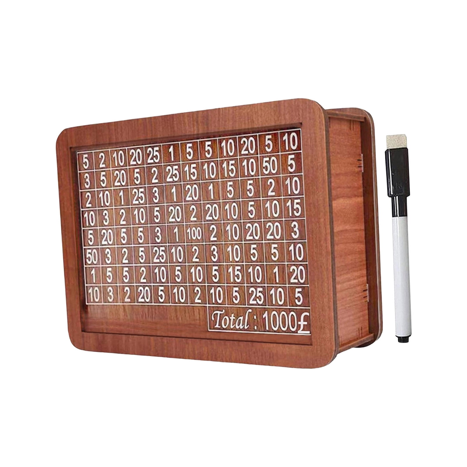 Wooden Money Box with Money and Numbers with Counter Crafts Portable