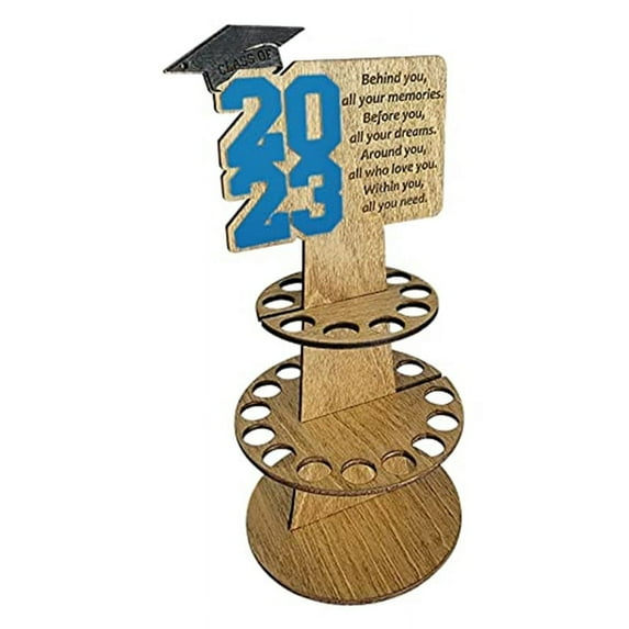 Wooden Money Holder, Greeting Cards Cash Holder,Graduation Gifts, Idea Graduation Supplies(Blue)