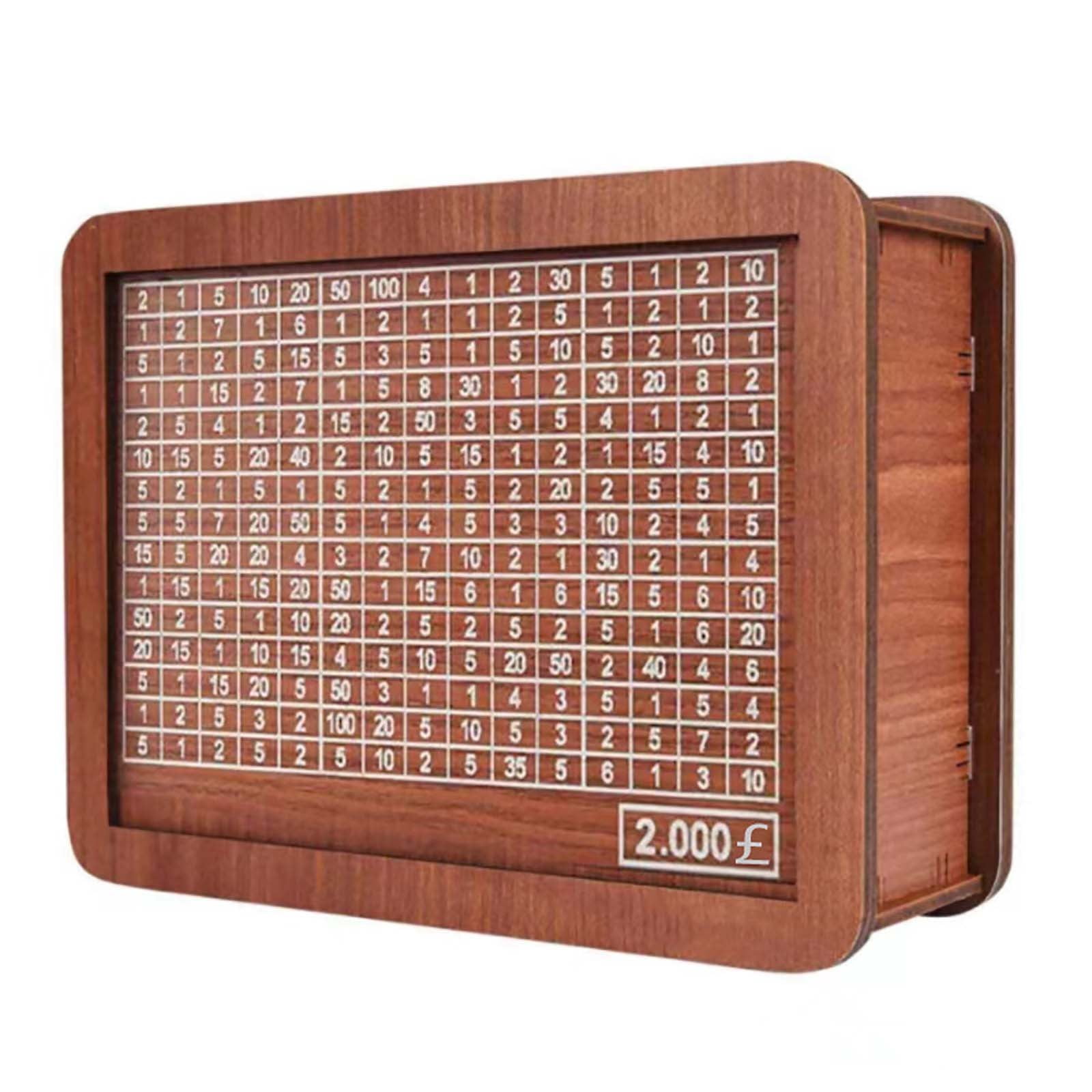 Wooden Money Saving Box with Goal Tracker and Counter, Portable ...