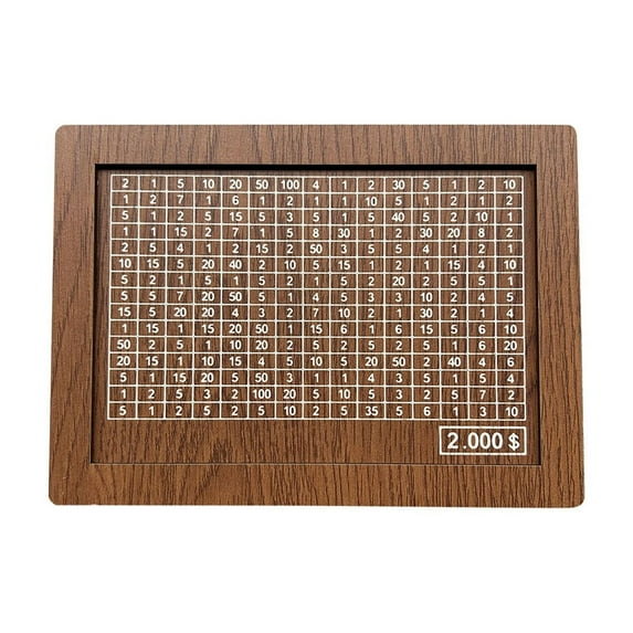 Wooden Money Saving Jar With Pen, 2000 Dollar Home Countertop Piggy Bank For Kids, Wooden Craft Decor For Bedroom Living Room Office, Light Brown B