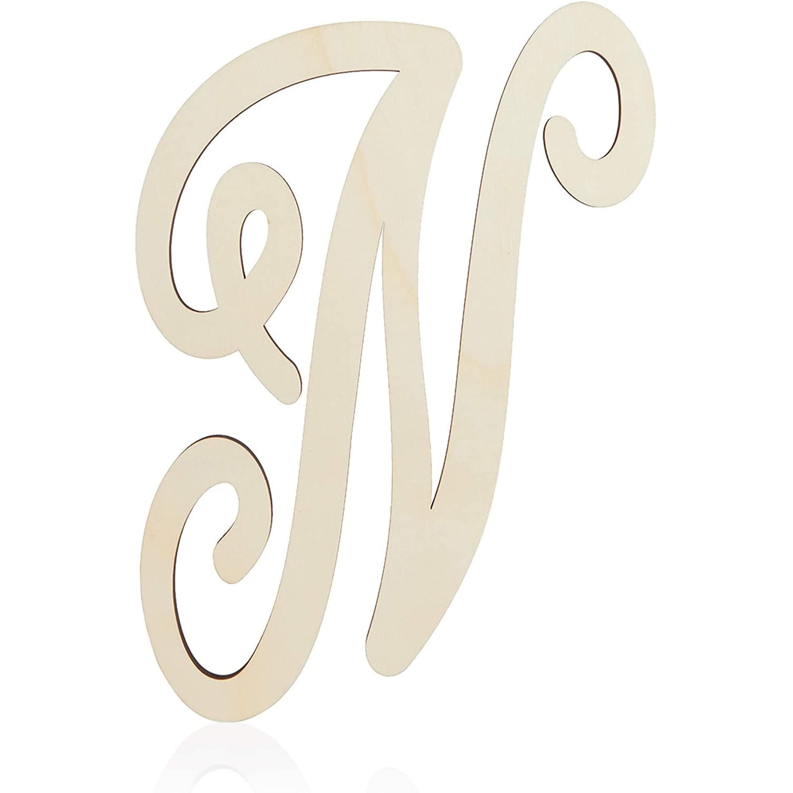 Wooden Monogram Alphabet Letters, Decorative Letter N (13 Inches