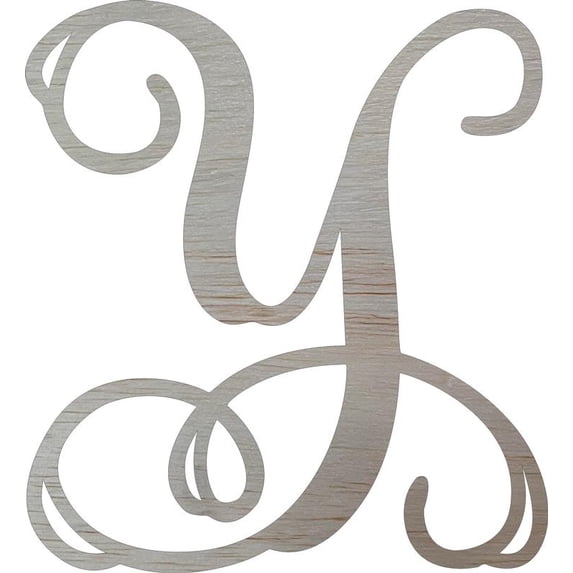 Wooden Monogram Letter 10'' Letter Y, Unfinished DIY