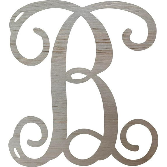 Wooden Monogram Letter 12'' Letter B, Unfinished DIY