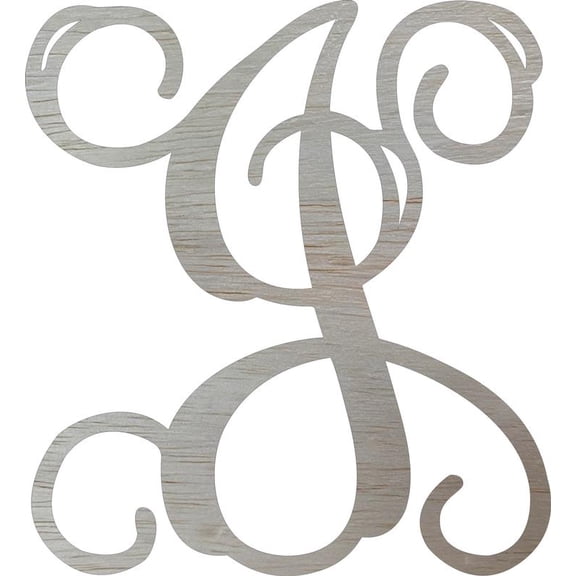 Wooden Monogram Letter 15'' Letter J, Unfinished DIY