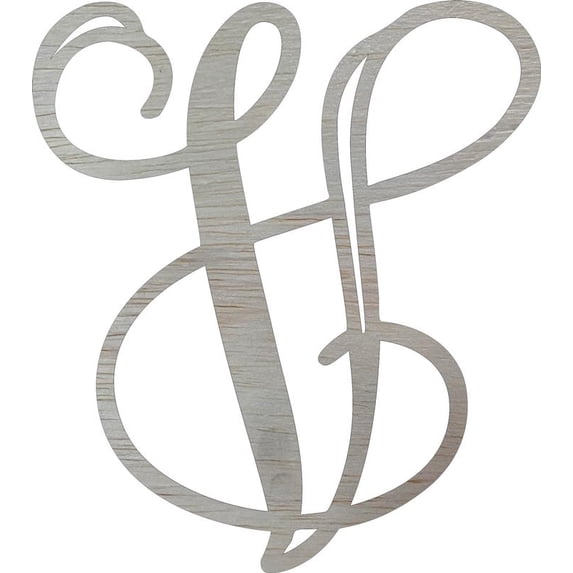 Wooden Monogram Letter 15'' Letter V, Unfinished DIY