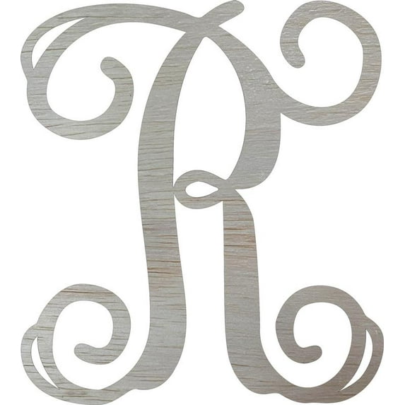 Wooden Monogram Letter 16'' Letter R, Unfinished Alphabet Craft