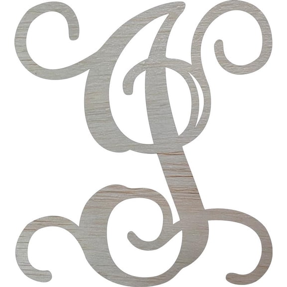 Wooden Monogram Letter 20'' Letter I, Unfinished Craft Paintable