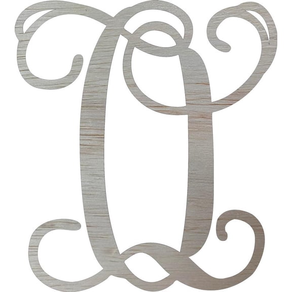 Wooden Monogram Letter 22'' Letter O, Unfinished Craft Paintable