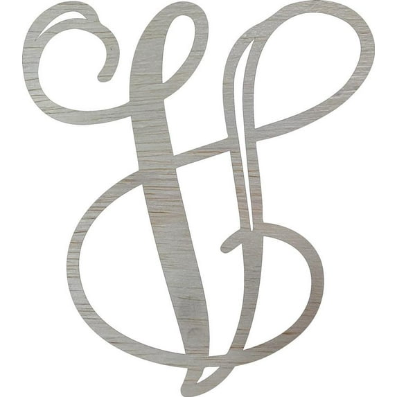 Wooden Monogram Letter 4'' Letter V, Unfinished DIY