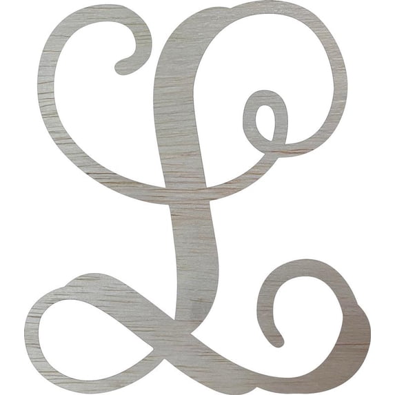 Wooden Monogram Letter 5'' Letter L, Unfinished DIY