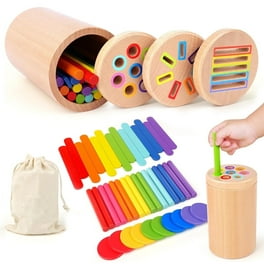90 Pcs Wooden Montessori Toys for Toddlers Learning Activities