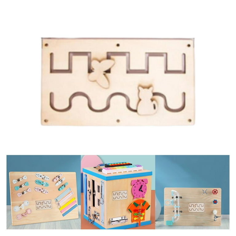 Wooden Montessori Busy Board DIY Accessories Sensory Board